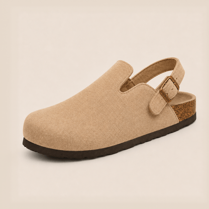 The Backstrap Suede Clog in Coffee