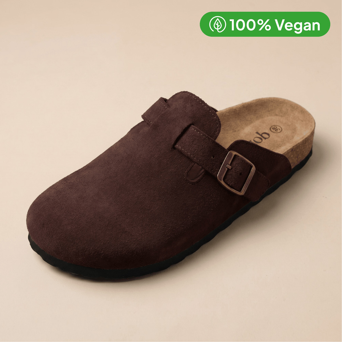 The Vegan Suede Clog in Mocha